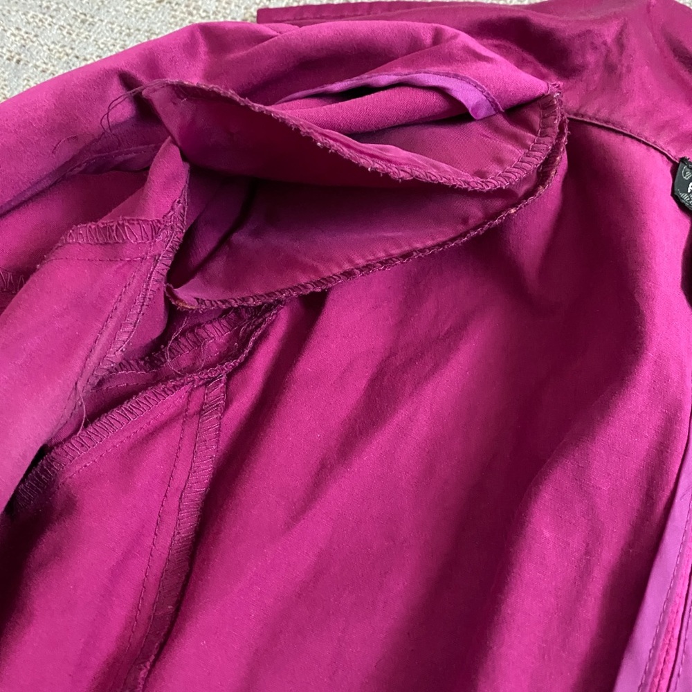 Magenta/Fuchsia Rampage Ruffle Trench Coat - Picture 5 of 5